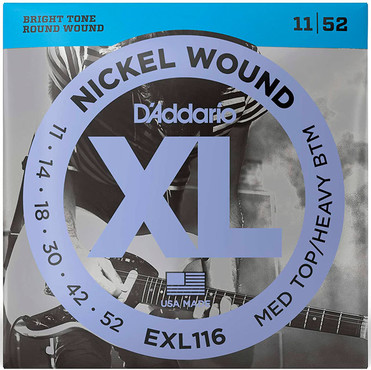 D'Addario EXL116 Nickel Wound Medium Top Heavy Bottom (11-52) 0