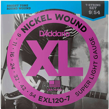 D'Addario EXL120-7 Nickel Wound 7-String Super Light (9-54) 0
