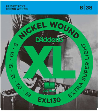D'Addario EXL130 Nickel Wound Extra-Super Light (8-38) 0