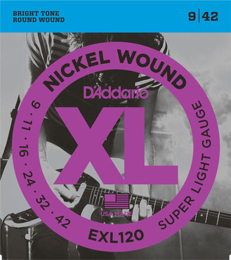 D'Addario EXL120 Nickel Wound Super Light (9-42) 0