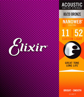 Elixir Nanoweb 80/20 Bronze 11027 Custom Light (11-52) 1