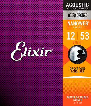 Elixir Nanoweb 80/20 Bronze 11052 Light (12-53) 0