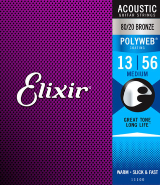 Elixir Polyweb 80/20 Bronze 11100 Medium (13-56) 0