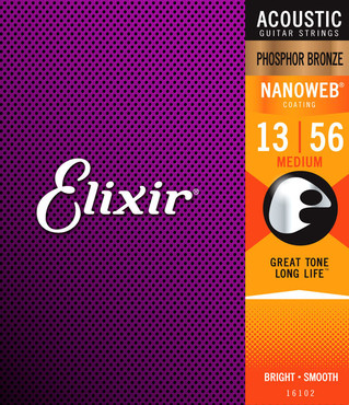 Elixir Nanoweb Phosphor Bronze 16102 Medium (13-56) 0