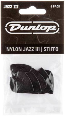 Dunlop 47P3S Nylon Jazz III Black Stiffo 6 Pack 0