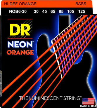 DR Bass Neon Orange NOB6-30/120 Light 6 String (30-120) 0