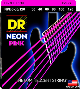 DR Bass Neon Pink NPB6-30/120 Light 6 String (30-120) 0