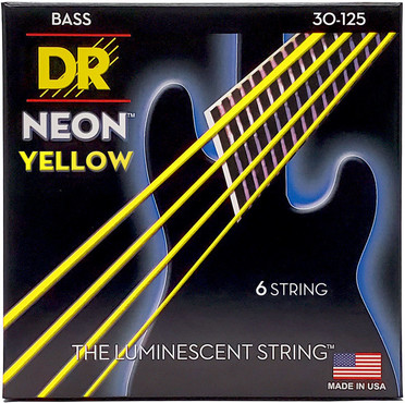 DR Bass Neon Yellow NYB6-30 Medium 6-String (30-125) 0