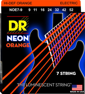 DR Neon Orange NOE7-9 Light 7-String (9-52) 0