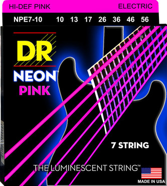 DR Neon Pink NPE7-10 Medium 7-String (10-56) 0