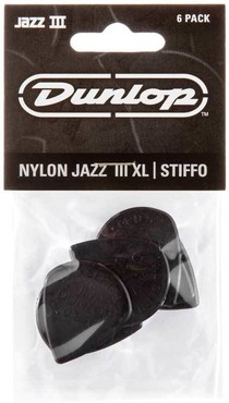 Dunlop 47PXLS Nylon Jazz III XL Black Stiffo 6 Pack 0