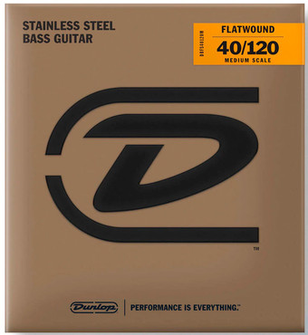 Dunlop DBFS40120M Flatwound Stainless Steel Medium Scale (40-120) 0