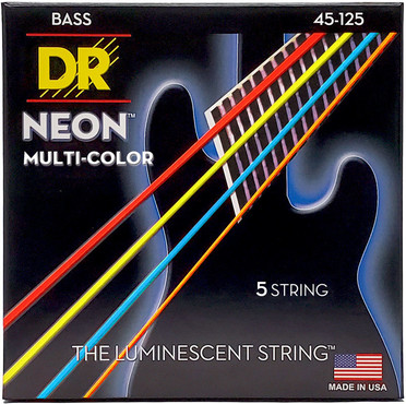 DR Bass Neon Multicolor NMCB5-45 Medium 5-String (45-125) 0