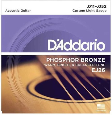 D'Addario EJ26 Phosphor Bronze Custom Light (11-52) 0