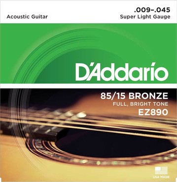 D'Addario EZ890 Bronze 85/15 Super Light (9-45) 0