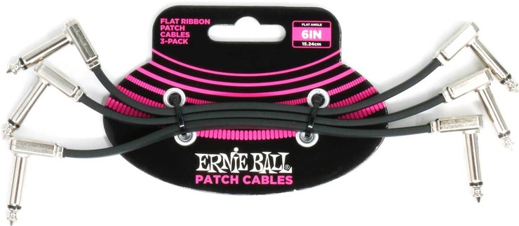 Ernie Ball 6221 Flat Ribbon Patch Cable 3-Pack 0