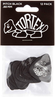 Dunlop 488P088 Tortex Pitch Black 12 Pack 0