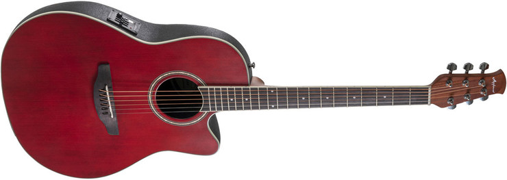 Ovation Applause AB24II-2S Balladeer Cutaway Ruby Red Satin 0