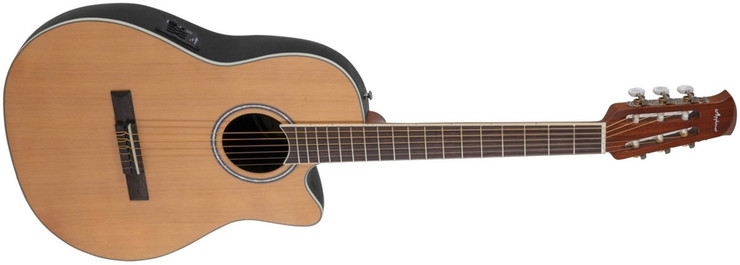 Ovation Applause AB24CC-4S Balladeer Mid Cutaway Nylon Natural Satin 0