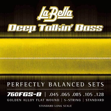 La Bella 760FGS-B Deep Talkin Bass Gold Flats 5-String (45-128) 0