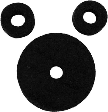 Ahead AWFJB-HH Jet Black Wool Cymbal Felts Hi-Hat Pack 0