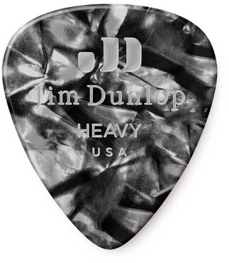 Dunlop 483P02HV Celluloid Black Pearloid Heavy 0