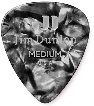 Dunlop 483P02MD Celluloid Black Pearloid Medium 0