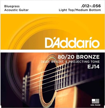 D'Addario EJ14 80/20 Bronze Light Top Medium Bottom Bluegrass (12-56) 0