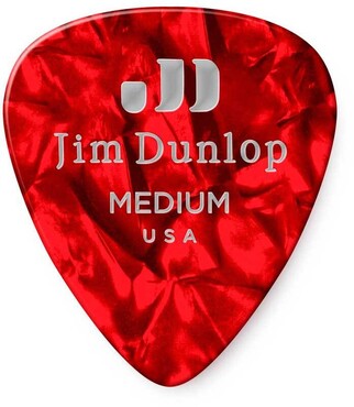 Dunlop 483P09MD Celluloid Red Pearloid Medium 12 Pack 0